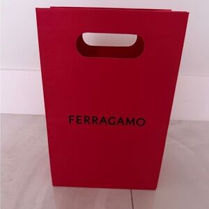 Newest Ferragamo Red Shopping Bag and Mini Logo Envelope
